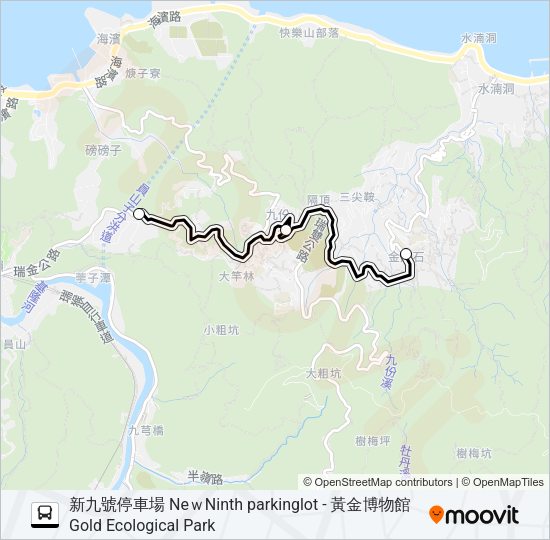 新九號停車場-黃金博物館去 Bus Line Map