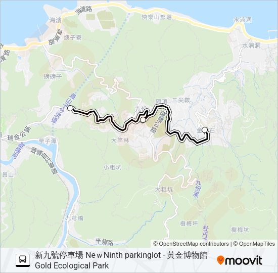 新九號停車場-黃金博物館去 Bus Line Map