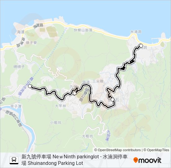 新九號停車場-水湳洞停車場去 Bus Line Map