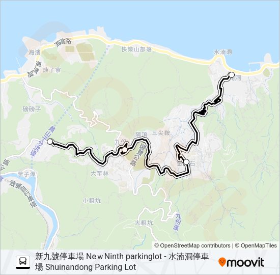 新九號停車場-水湳洞停車場去 Bus Line Map