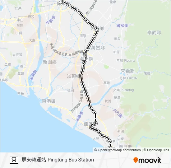 1780路線:時刻表,站點和地圖-屏東轉運站 Pingtung Bus Station (更新)