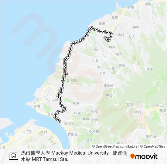 861馬偕醫學大學 Bus Line Map