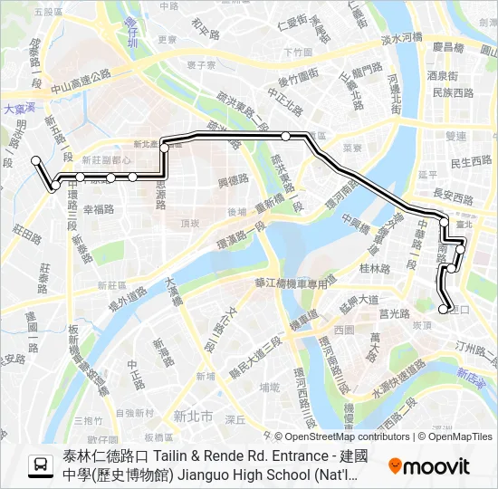 中原中平路口-建國中學 Bus Line Map