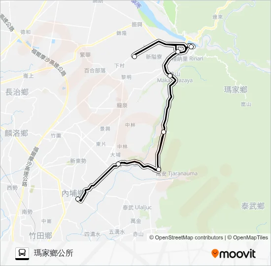 Xingfu Majia Route 1 Bus Line Map