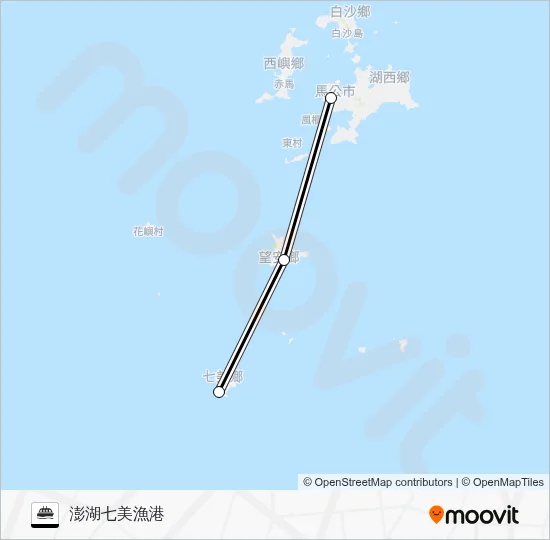 馬公-望安-七美 Ferry Line Map