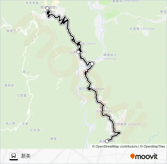 幸福阿里山1路 Bus Line Map