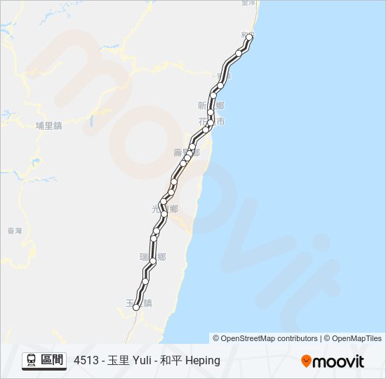 區間 train Line Map