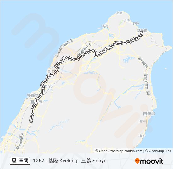 火車區間的線路圖