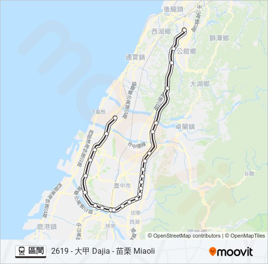 火車區間的線路圖