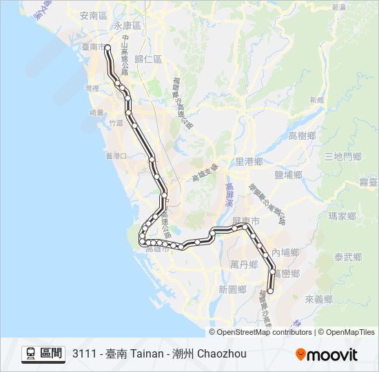 火車區間的線路圖