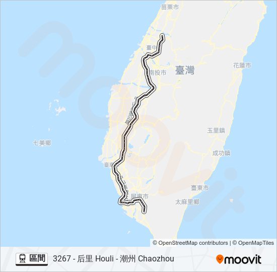 火車區間的線路圖