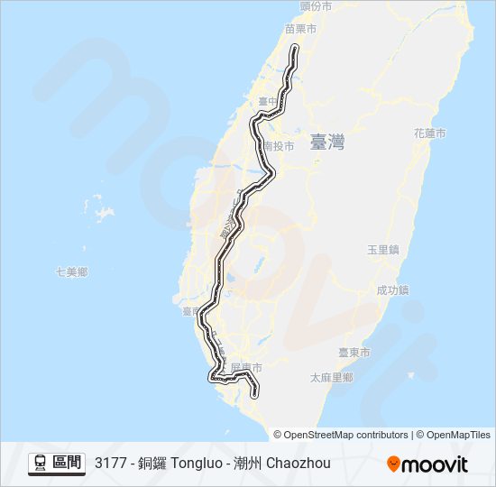 火車區間的線路圖