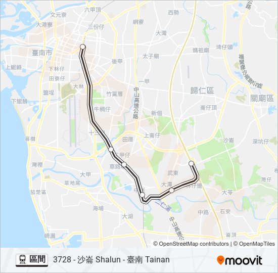 火車區間的線路圖