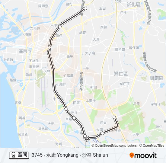 區間 train Line Map