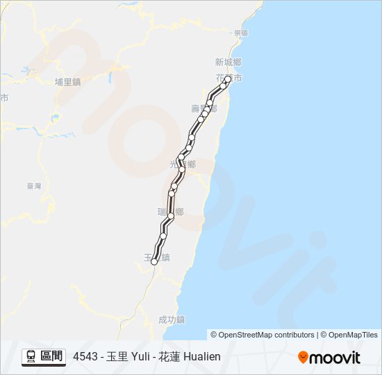 區間 train Line Map