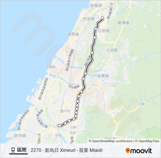 火車區間的線路圖