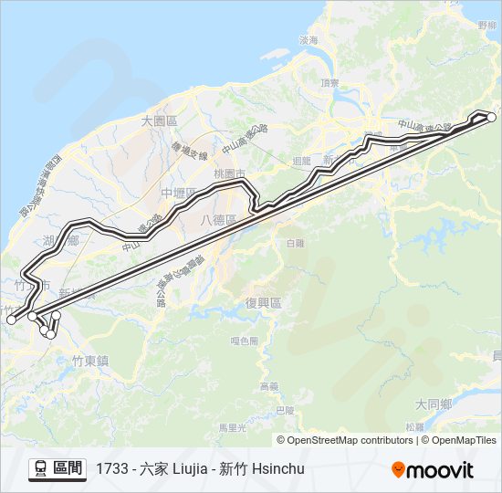 區間 train Line Map