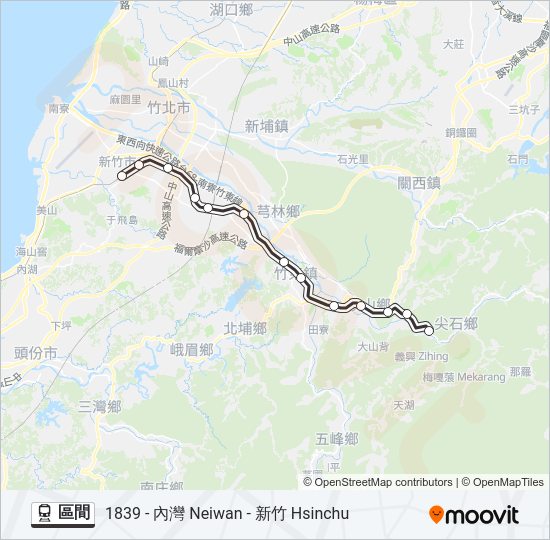 火車區間的線路圖