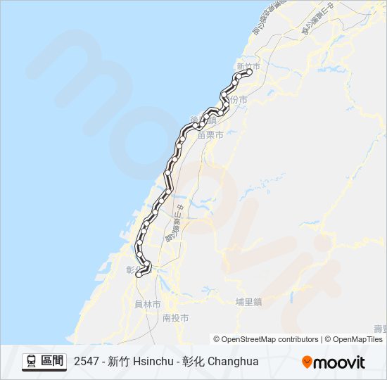 區間 train Line Map