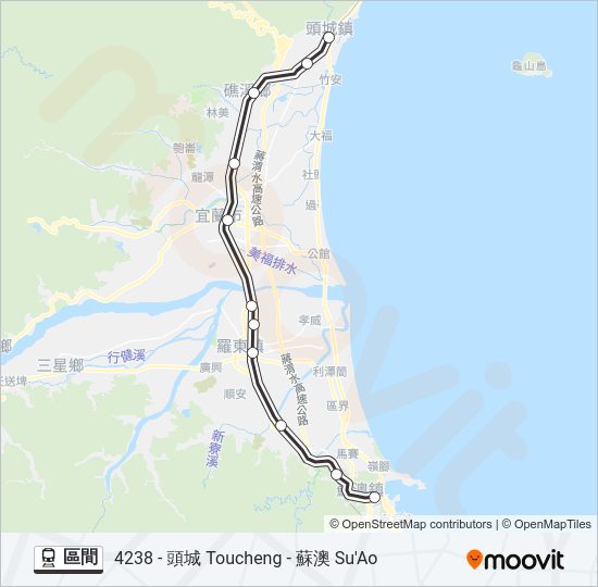 區間 train Line Map