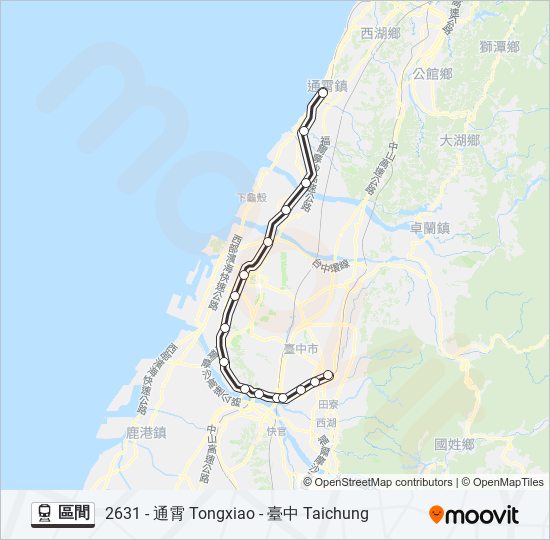 火車區間的線路圖