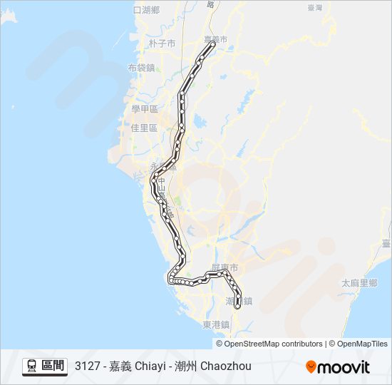 火車區間的線路圖