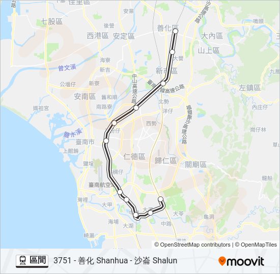 火車區間的線路圖