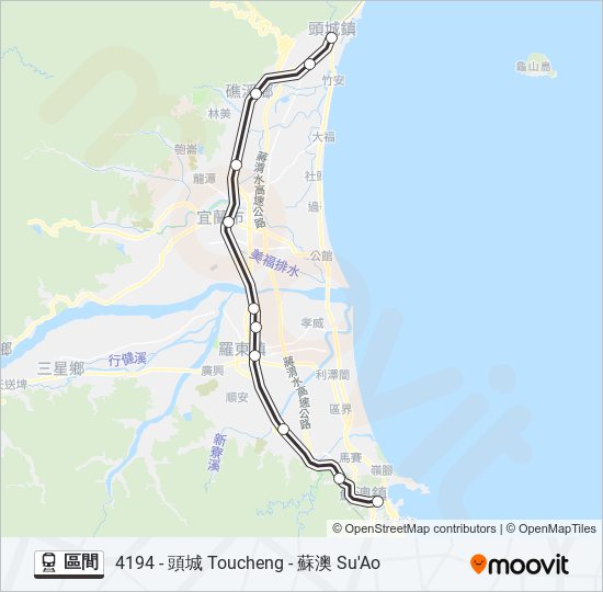 區間 train Line Map