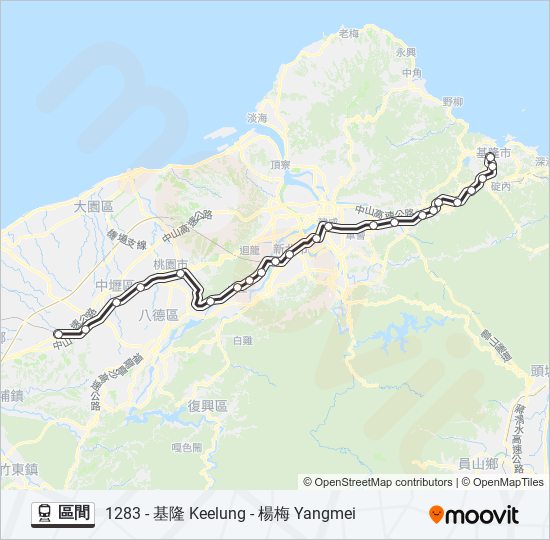 火車區間的線路圖