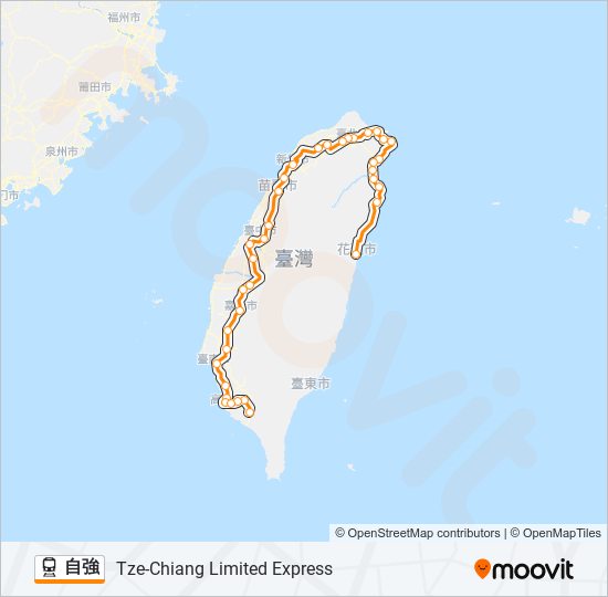 火車自強的線路圖