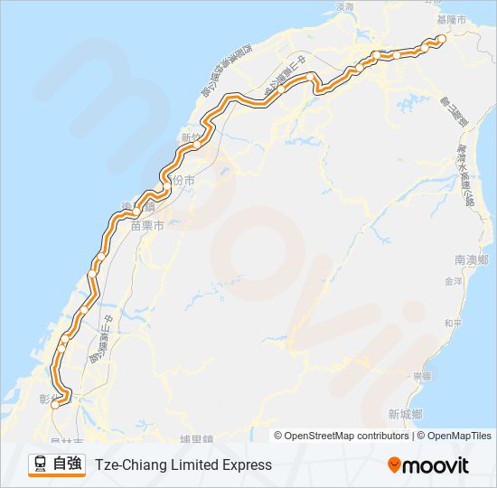 火車自強的線路圖