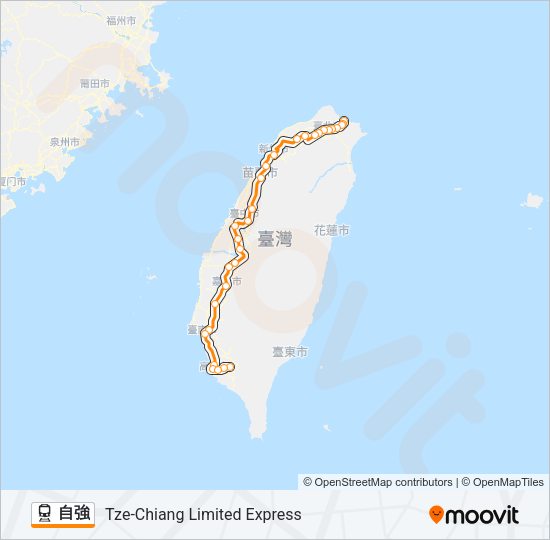 自強 Train Line Map