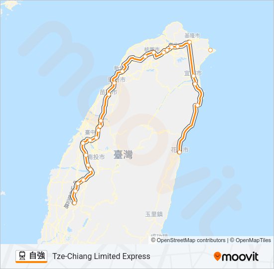自強 Train Line Map