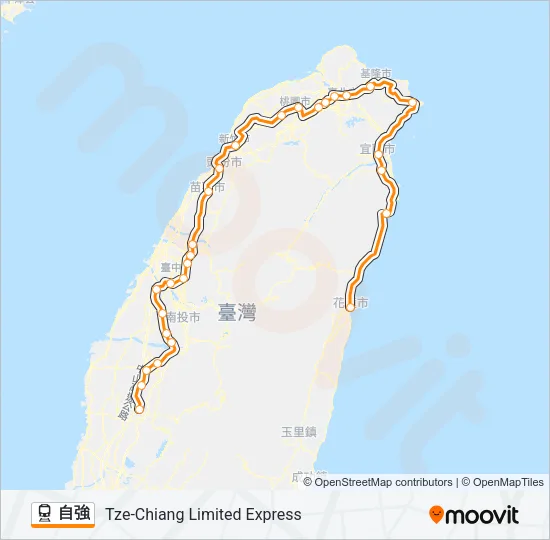 自強 Train Line Map