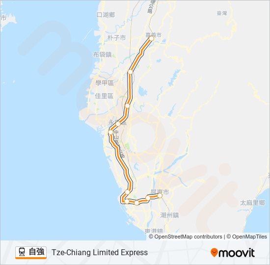 火車自強的線路圖