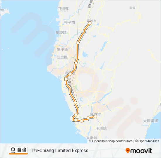 火車自強的線路圖