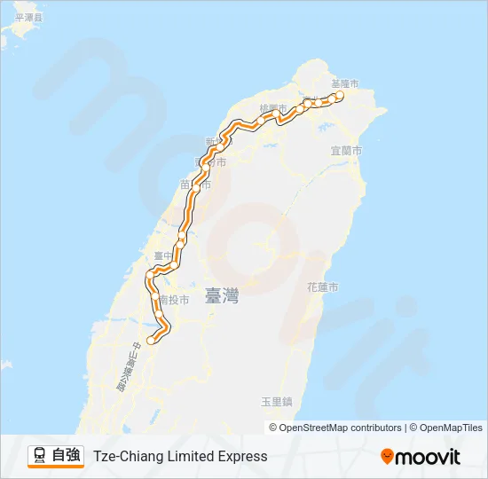 自強 Train Line Map