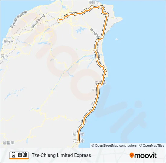 自強 Train Line Map