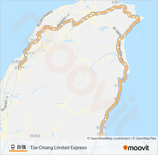 火車自強的線路圖