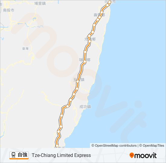 自強 train Line Map