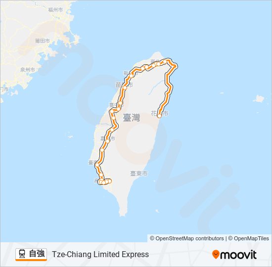 火車自強的線路圖