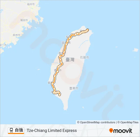 自強 Train Line Map