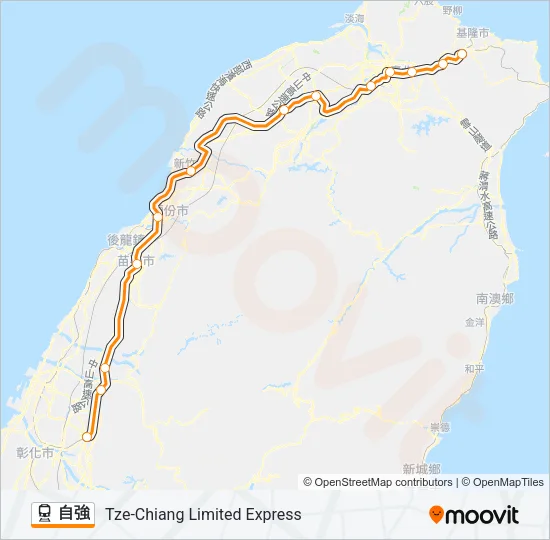 火車自強的線路圖