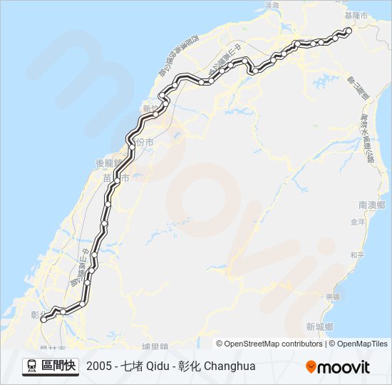火車區間快的線路圖