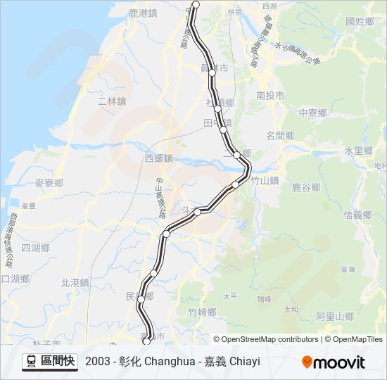 火車區間快的線路圖