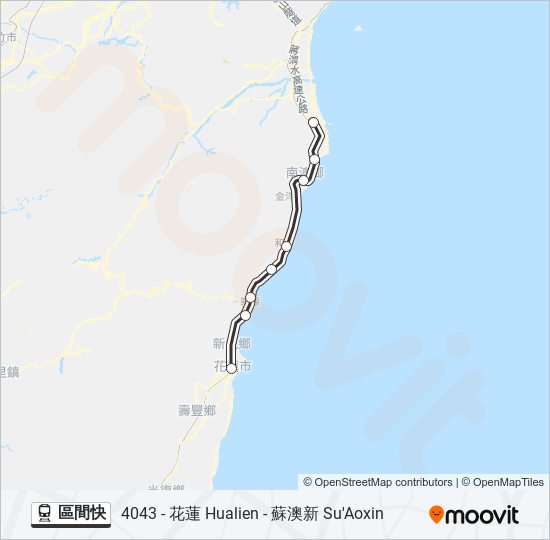 區間快 train Line Map