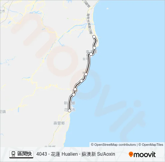 區間快 Train Line Map
