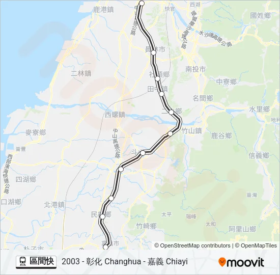 區間快 Train Line Map