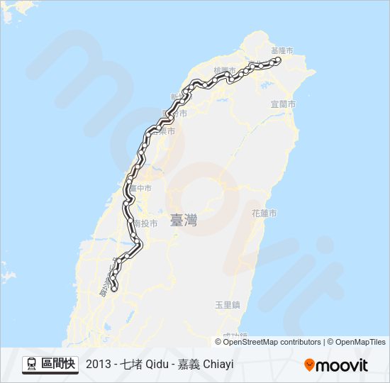 區間快 Train Line Map