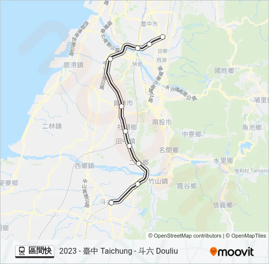 火車區間快的線路圖